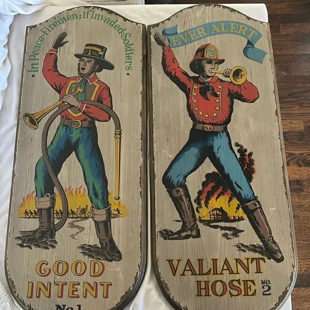 Vintage Yorkcraft Fireman Plaques